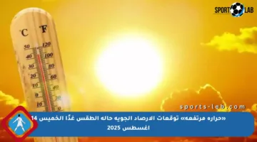 «حرارة مرتفعة» توقعات الأرصاد الجوية حالة الطقس غدًا الخميس 14 أغسطس 2025